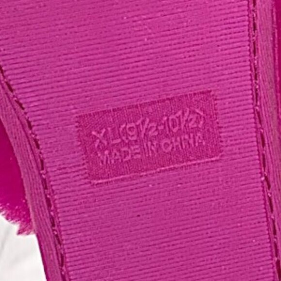 Kooba Hot Pink Faux Fur Memory Foam Slippers Size Extra Large - Picture 8 of 11